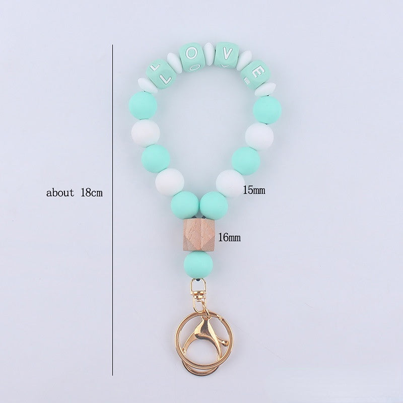 Wholesale Tassel Leather PU Silicone Beaded Wrist Keychains